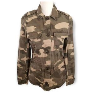 H&M GREEN CAMO UTILITY JACKET SZ.4 EUC.